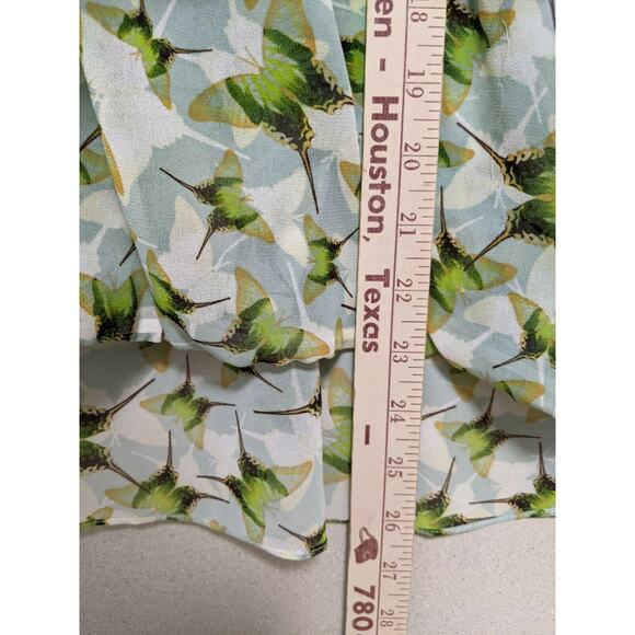 CAbi XS Butterfly Crossover Faux Wrap Blouse Low V Neck Top Blouse #234 - Picture 7 of 8